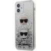 Karl Lagerfeld KLHCP12SKCGLSL Liquid Glitter 2 Heads Cover Чехол для Apple iPhone 12 Mini Серебряный