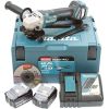 Makita cordless angle grinder DGA517RTJ, 18Volt (blue / black, MAKPAC size 3, 2x Li-ion batteries 5.0Ah)