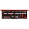 Gedore Red socket set 1/4 "+ 1/2", 49 pieces (red, with 2 switching creaking, SW 4mm - 24mm)