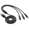 Vipfan X16 3w1 USB-C/Lightning/Micro 66W 3.5A USB Cable (czarny)