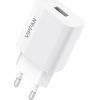 Vipfan E01 mains charger, 1x USB, 2.4A + Micro USB cable (white)