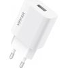 Vipfan E01 network charger, 1x USB, 2.4A + Lightning cable (white)