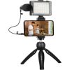 Puluz Live broadcast kit tripod mount + LED lamp + microphone + phone clamp