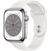 Apple Watch Series 8 Cell Smartwatch (white, 45mm, Edelstahl, Sport Band) MNKE3FD/A