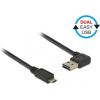 DELOCK Cable EASY-USB 2.0 Type-A male angled left / right > USB 2.0 Type Micro-B male 0,5 m