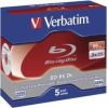 VERBATIM 5x BD-RE Dual Layer 50GB 2x Jewel Case white blue surface