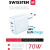 Swissten GaN зарядное устройство 2 x USB-C / USB / 70W