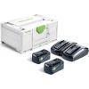 Piederumu komplekts Festool SYS 18V 2x5,0/TCL 6 DUO; 18 V; 2x5,0 Ah akum.