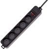 Akyga Surge protector AK-SP-05A 1,8m 5 outlets CEE7/5 +switch Black