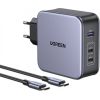 UGREEN CD289 Power Charger, 2x USB-C, 1x USB-A, GaN, 140W, 2m Cable (Silver)