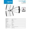 eSTAR Antenna T-1116 UHF Triplex LTE Black