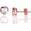 Sudraba auskari-puseti #2202964(PAu-R)_CZ, Sudrabs 925°, sarkanais zelts (pārklājums), Cirkoni, 1.4 gr. Puseti