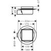 Hansgrohe dušas traps RainDrain Spot Complete, 150/150 mm, DN50, horizontāls, resti no otras puses var flīzēt