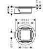 Hansgrohe dušas traps RainDrain Spot Complete, 150/150 mm, DN50, horizontāls