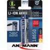 Ansmann Li-Ion battery 18650 3400 mAh with micro USB charging socket (18650, 1 piece)