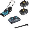 Makita DLM382PM2, 36Volt (2x18V) (blue / black, 2x Li-ion battery 4.0Ah) Akumulatora zāles pļāvējs