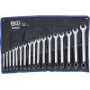 Bgs Technic BGS 30302 | Open-Ended Spanner Set | 17 Pieces | Offset | SW 8 - 27 mm | Includes Tetron Roll-Up Bag | Combination Spanner