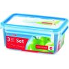 Emsa Clip & Close Food Container Set- Set of 3 - 0.55 / 1.0 / 2.3 L