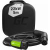 Green Cell EV07 electric vehicle charging cable Type 2 22kW 5 m