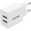 Unitek UNTIEK CHARGER 2X USB-A, 12W, WHITE, P1113A-EU