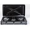 Adjustable gas cooker 3 zones Ravanson K-03TB Black, White Countertop 60 cm