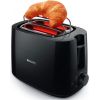 Philips Daily Collection Toaster HD2583/90, Plastic, 2-slot, bun warmer, sandwich rack, black / HD2583/90