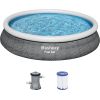 Bestway Fast Set above ground pool set, ? 457cm x 84cm, swimming pool (slate, with filter pump)