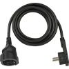 Brennenstuhl Extension cable, 1x angled flat plug (black, 3 meters)