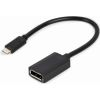 Gembird A-CM-DPF-02 USB-C to DisplayPort adapter cable, 4K 60 Hz, 15cm, black