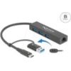 Delock 3P USB 3.2 Gen1 Hub+LAN+USB-C/A - 64149