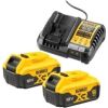 DeWALT Komplekts lādētājs + 2x5Ah (DCB1104+DCB184)