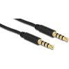 Delock cable Audio 3.5mm male/male 4-pin black 5.0m