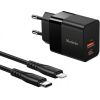 Mcdodo CH-1952 USB + USB-C wall charger, 20W + USB-C to Lightning cable (black)