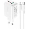 Wall Charger Acefast A13 PD 65W, 2x USB-C + USB (white)