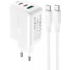 Wall Charger Acefast A13 PD 65W, 2x USB-C + USB (white)