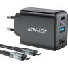 Wall Charger Acefast A17, 65W GaN + kabel USB-C (black)
