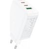 Acefast A41 wall charger, 2x USB-C + USB, GaN 65W (white)