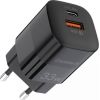 Wall charger Choetech PD5006 30W, A+C dual port (black)