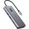 Adapter 12w1 Choetech HUB-M26 USB-C for USB-C+ USB-A+ HDMI+ VGA+ AUX+ SD+ TF (grey)