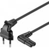 Goobay - Euro power cable 2-pin - angled 90 degrees - black - 2 m