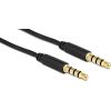 Delock cable Audio 3.5mm male/male 4-pin black 0.5m