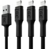 Green Cell GC Ray Cable Set 3x USB - Lightning with the LED Diode Fast Charging 1.2m