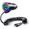 Joyroom  
 
       3-in-1 fast car charger with Lightning cable 1.5m 17W 
     Black