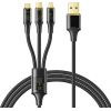 3in1 USB to USB-C / Lightning / Micro USB Cable, Mcdodo CA-3330, 1.2m (Black)