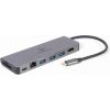 Gembird USB Type-C 5in1 multi-port adapter (Hub + HDMI + PD + card reader + LAN) Dokastacija