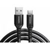 Axagon Data and charging USB 2.0 cable length 1.5 m. 3A. Black braided.