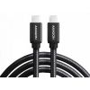 Axagon Data and charging USB 3.2 Gen1 cable lengh 3 m. PD 60W, 3A. Black braided.