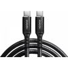 Axagon Data and charging USB 2.0 cable 1.5 m long. PD 60W, 3A. Black braided.