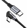UGREEN US255 USB-C to USB-C Elbow cable, 3A, 60W, 0.5m (Black)