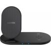 CANYON WS-202, 2in1 Wireless charger, Input 5V/3A, 9V/2.67A, Output 10W/7.5W/5W, Type c cable length 1.2m, PC+ABS,with PU part ,180*86*111.1mm, 0.185Kg,Black